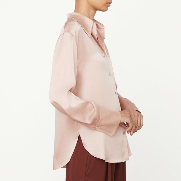 Vince silk ruched back blouse rose dawn - Picture 2 of 16